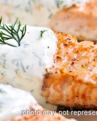 Poached Salmon with Dill Sauce