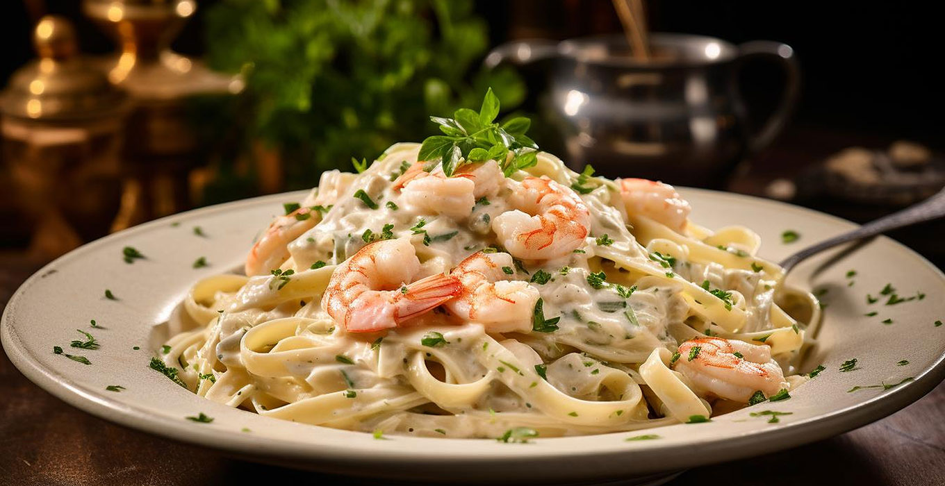 Shrimp Fettuccine w/ Lemon Basil Vodka Sauce