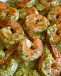 Garlic Almond Pesto Shrimp
