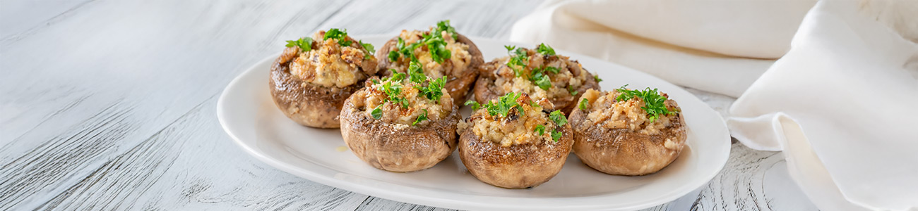Salmon-Stuffed Portobello Mushroom Caps - Fresh Salmon Recipe