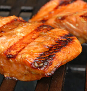 grilled fresh salmon and fish