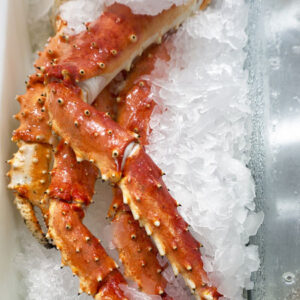 king crab legs for sale at our local fish market