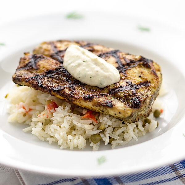 Fresh Mahi-Mahi grilled with rice for keto diet in Branford CT