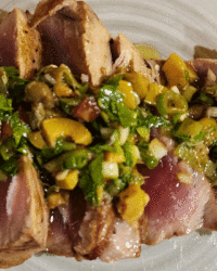 grilled tuna and caper sauce