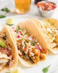 Crispy Halibut Tacos with Chipotle Slaw