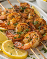 Garlic Butter Grilled Shrimp Skewers
