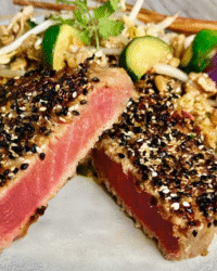 Sesame Seared Ahi Tuna with Ginger Soy Dipping Sauce