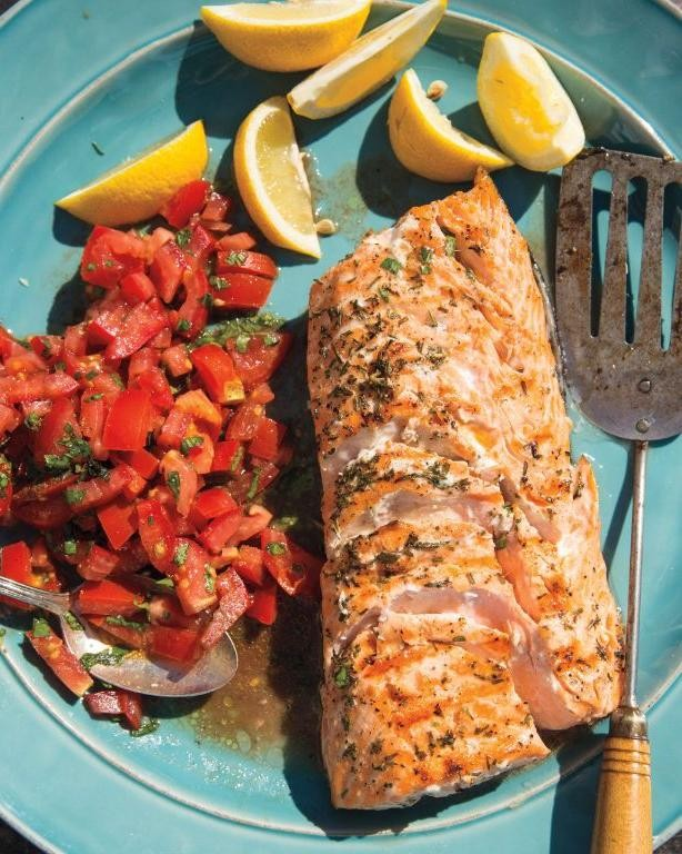 Grilled Steelhead Trout with Summer Garden Relish
