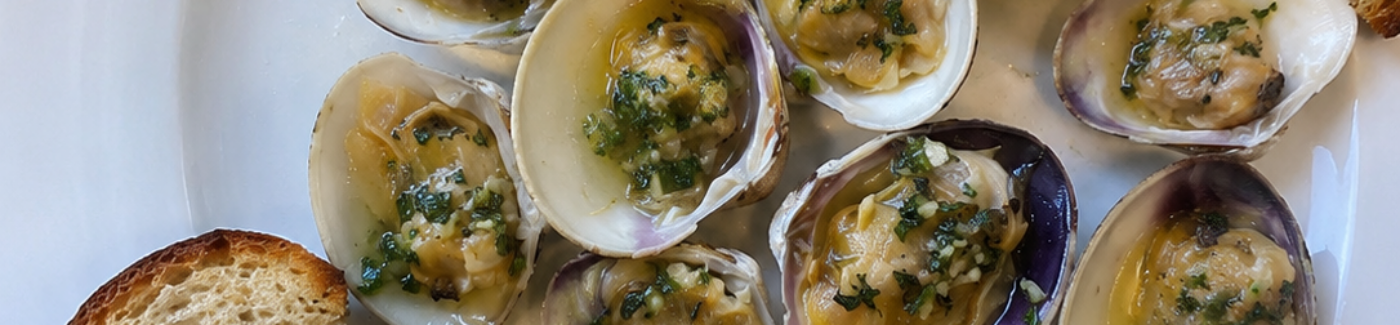 Grilled Little Neck Clams with Garlic Herb Butter