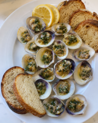 Grilled Little Neck Clams with Garlic Herb Butter