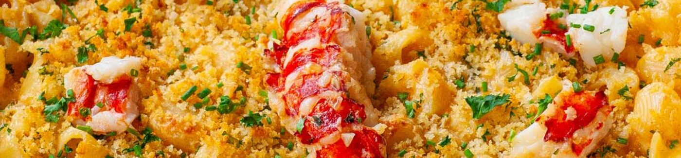 Lobster Mac and Cheese Rich, creamy mac and cheese loaded with fresh City Fish Market lobster meat and a golden buttery breadcrumb topping.