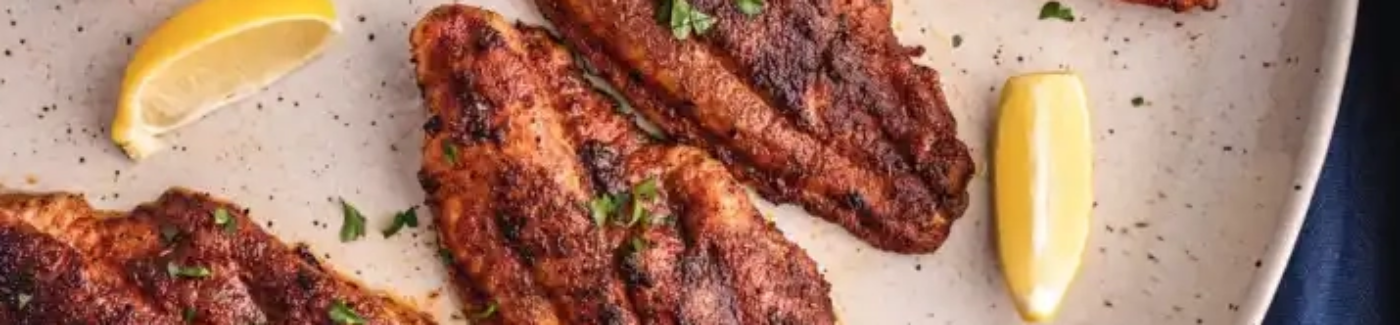 City Fish Market fresh catfish fillets, blackened in a hot skillet with Cajun seasoning and finished with garlic-lemon butter. An easy 20-minute dinner with a bold crust and plenty of flavor.