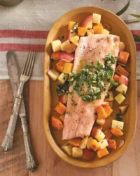 Brown Butter Sage Rainbow Trout with Roasted Squash and Apples